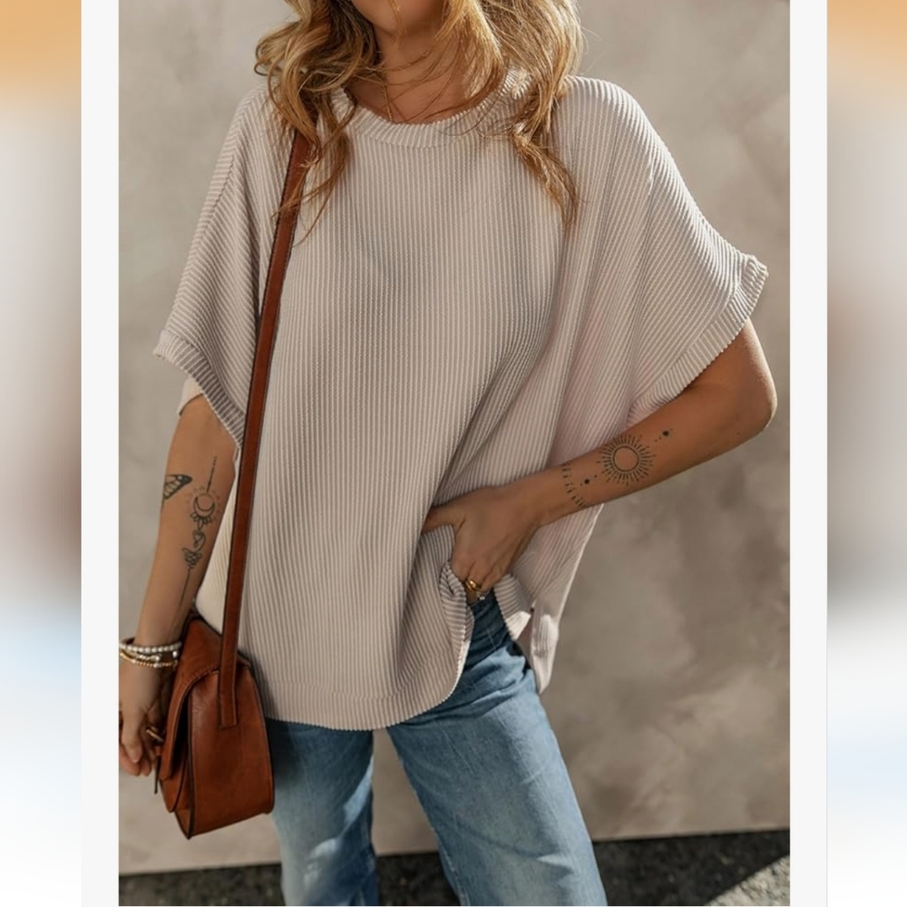 Apricot Striped Tunic Top